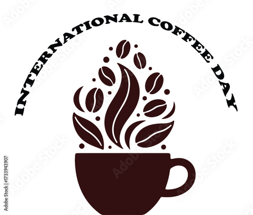 International coffee day celebration graphic design
