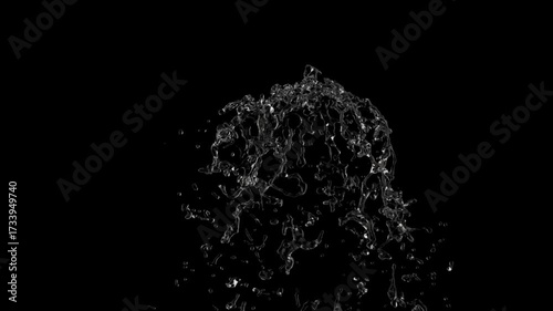 Water Jet Splash Rising Effect – Alpha Channel Transparent Background