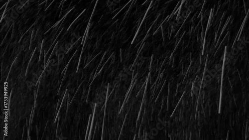 Realistic Heavy Rain Overlay with Alpha Channel – Black Screen Background
