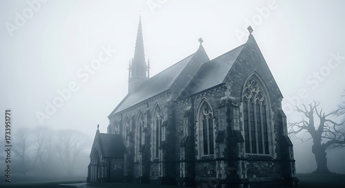 Misty Church Exterior.