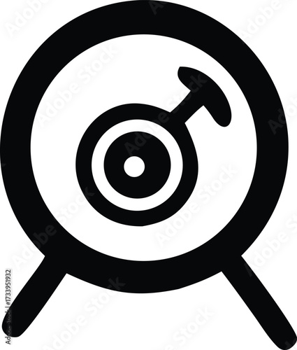 Abstract symbol of concentric circles target and female gender symbol discovering feminine identity exploration aim