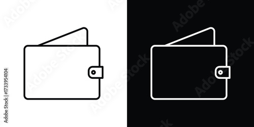 Wallet icon outline pictogram isolated on white. Vector Icon shape.