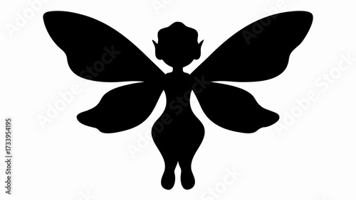 Magical fairy silhouette with delicate wings, perfect for fantasy themes and whimsical designs