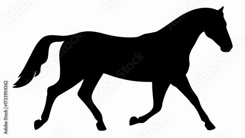 Elegant black horse silhouette in motion captures grace and power for dynamic designs