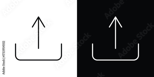 Upload icon outline pictogram isolated on white. Vector Icon shape.