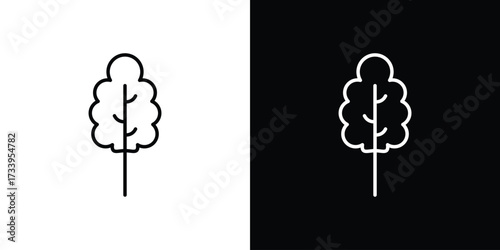 Tree free icon outline pictogram isolated on white. Vector Icon shape.