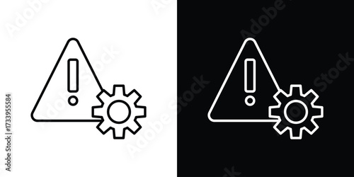 Technical warning icon outline pictogram isolated on white. Vector Icon shape.