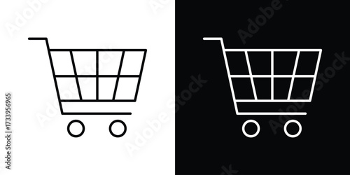 Shopping icon outline pictogram isolated on white. Vector Icon shape.