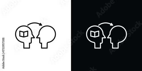 Share thoughts icon outline pictogram isolated on white. Vector Icon shape.