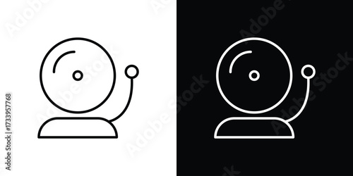 School bell icon outline pictogram isolated on white. Vector Icon shape.