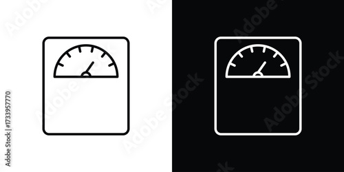 Scale icon outline pictogram isolated on white. Vector Icon shape.