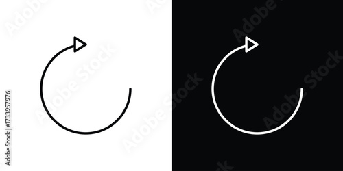 Rotate right icon outline pictogram isolated on white. Vector Icon shape.