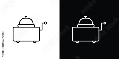 Room service icon outline pictogram isolated on white. Vector Icon shape.