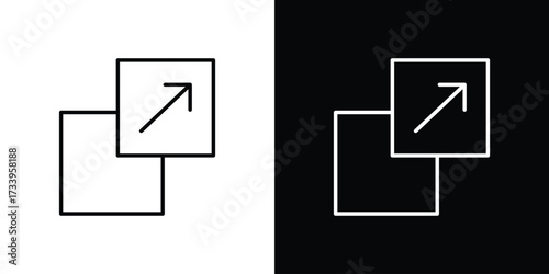 Resize icon outline pictogram isolated on white. Vector Icon shape.