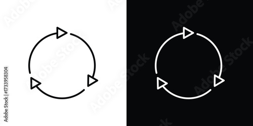 Recycle icon outline pictogram isolated on white. Vector Icon shape.