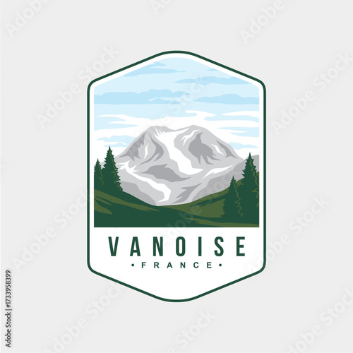 Vanoise National Park Emblem patch logo illustration