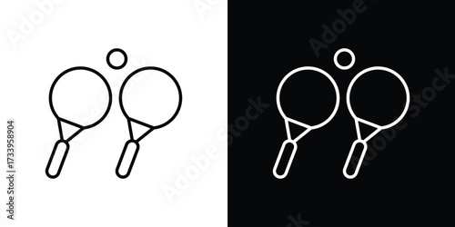 Ping pong icon outline pictogram isolated on white. Vector Icon shape.