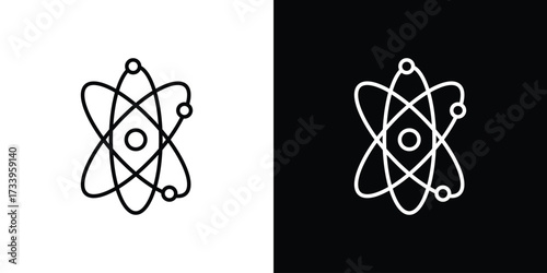 Physics icon outline pictogram isolated on white. Vector Icon shape.