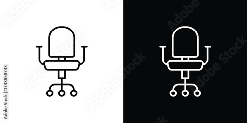 Office chair icon outline pictogram isolated on white. Vector Icon shape.