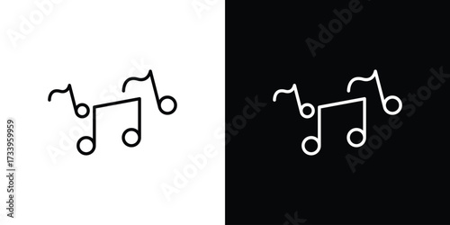 Music icon outline pictogram isolated on white. Vector Icon shape.