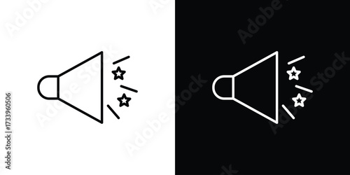 Megaphone icon outline pictogram isolated on white. Vector Icon shape.