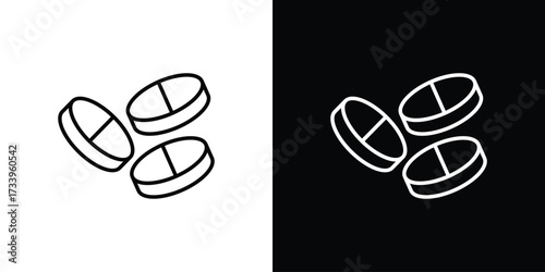 Medicine icon outline pictogram isolated on white. Vector Icon shape.