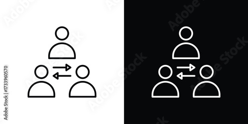 Mediator icon outline pictogram isolated on white. Vector Icon shape.