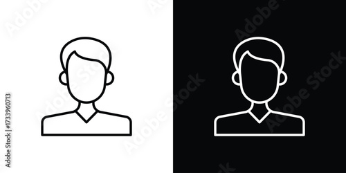 Man icon outline pictogram isolated on white. Vector Icon shape.