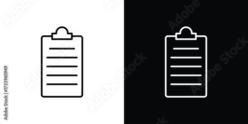 List icon outline pictogram isolated on white. Vector Icon shape.