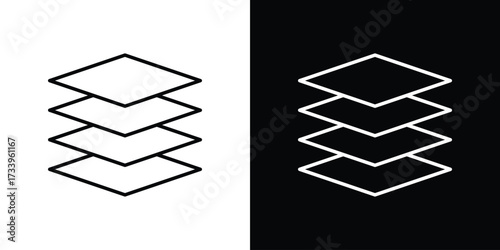 Layers icon outline pictogram isolated on white. Vector Icon shape.