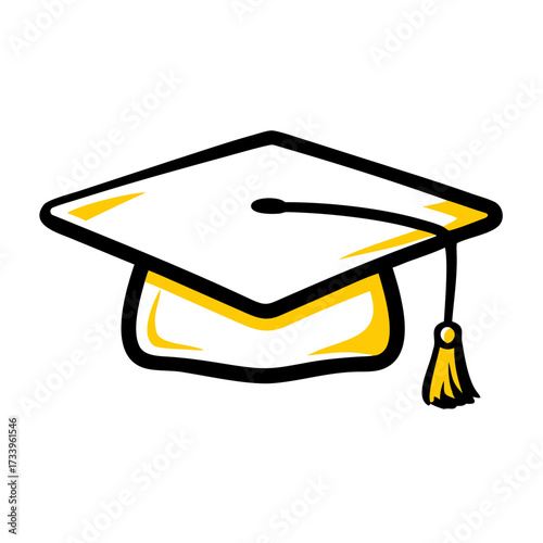 This simple doodle-style icon of a graduation cap is perfect for websites and blogs focused on education, academic achievement, school, courses, and learning.

