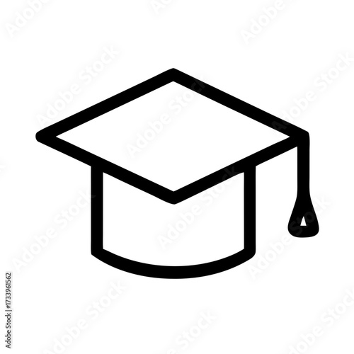 A minimalist line-art icon of a graduation cap (mortarboard), suitable for websites/blogs on education, learning, universities, or achievement milestones.


