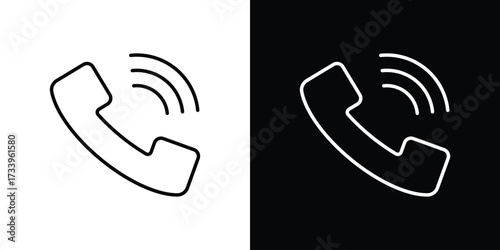 Incoming Call icon outline pictogram isolated on white. Vector Icon shape.