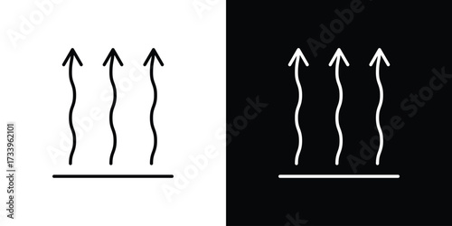 Heat icon outline pictogram isolated on white. Vector Icon shape.