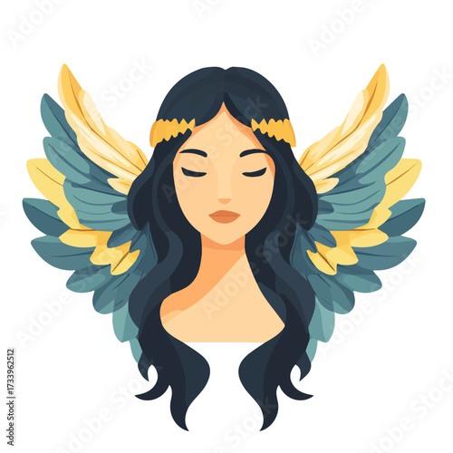 Angelica, flat style 2D vector image, isolated on a white background