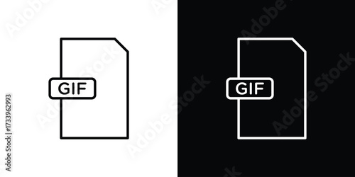 Gif icon outline pictogram isolated on white. Vector Icon shape.