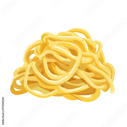 2D flat vector illustration of a Cacio E Pepe in icon style, isolated on white background