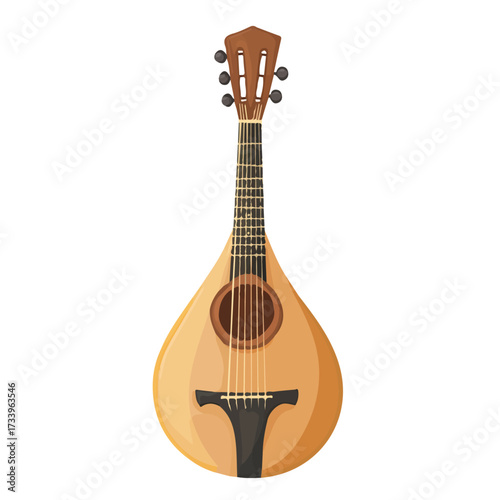 Minimal flat vector of a Mandolin Strap, 2D icon-style illustration on white background