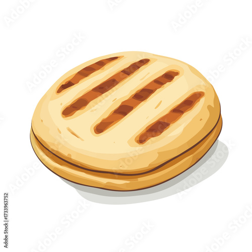 Flat 2D Arepas illustration, vector graphic in icon style, on white background