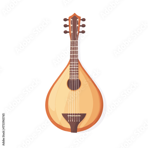 2D flat vector illustration of a Bouzouki Strings in icon style, isolated on white background