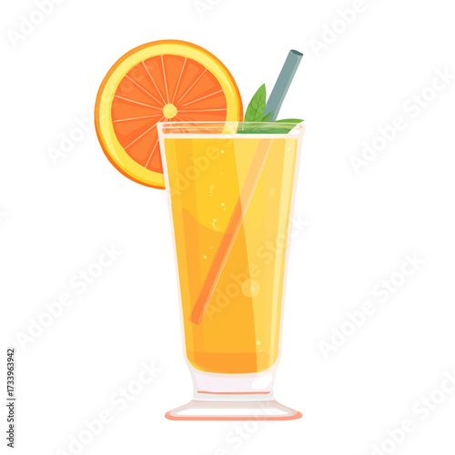 Tropical Punch, flat style 2D vector image, isolated on a white background
