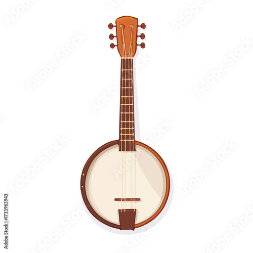 Flat 2D Banjo Case illustration, vector graphic in icon style, on white background