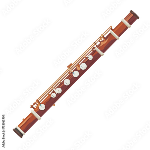 Bassoon Case, flat style 2D vector image, isolated on a white background