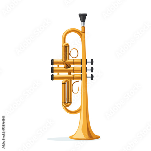 Flat 2D Trumpet Valve Oil illustration, vector graphic in icon style, on white background