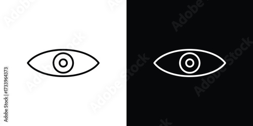 Eye icon outline pictogram isolated on white. Vector Icon shape.