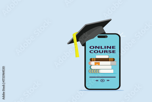 Online courses e-learning vector banner,digital education through internet
