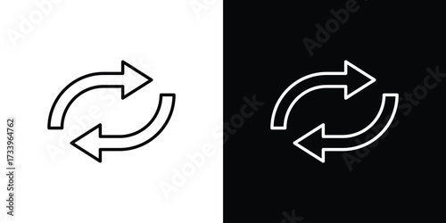 Exchange icon outline pictogram isolated on white. Vector Icon shape.
