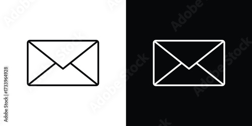 Envelope icon outline pictogram isolated on white. Vector Icon shape.