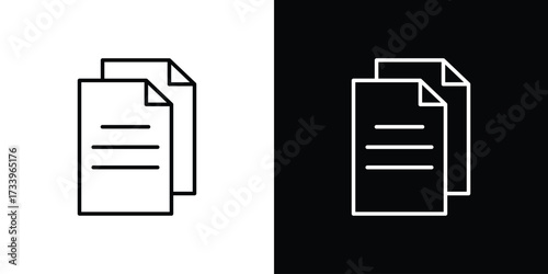 Duplicate icon outline pictogram isolated on white. Vector Icon shape.