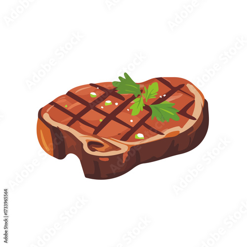 Carne Asada, flat style 2D vector image, isolated on a white background